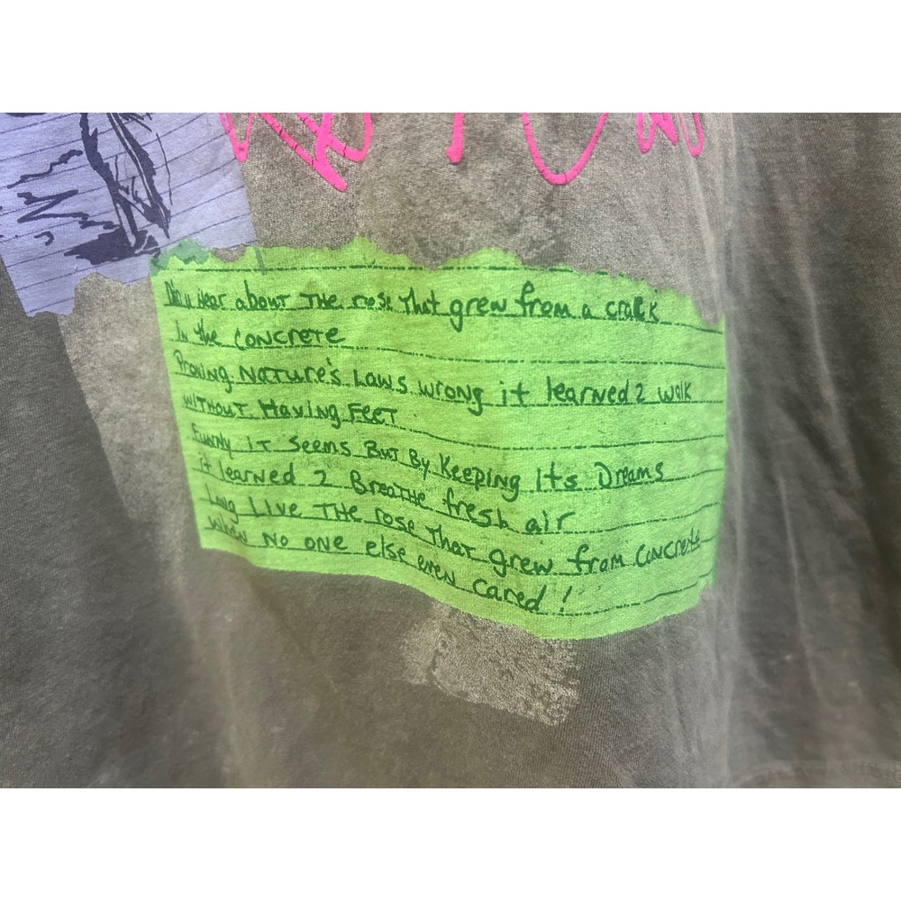 Tupac 2Pac The Rose That Grew From Concrete Graphic T-Shirt Gray XXS Hip Hop - Picture 5 of 9
